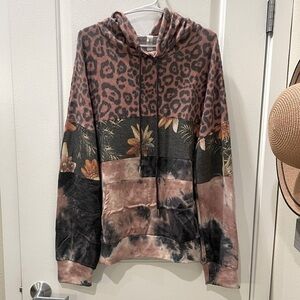 NEW…Leopard Print and Floral Hoodie